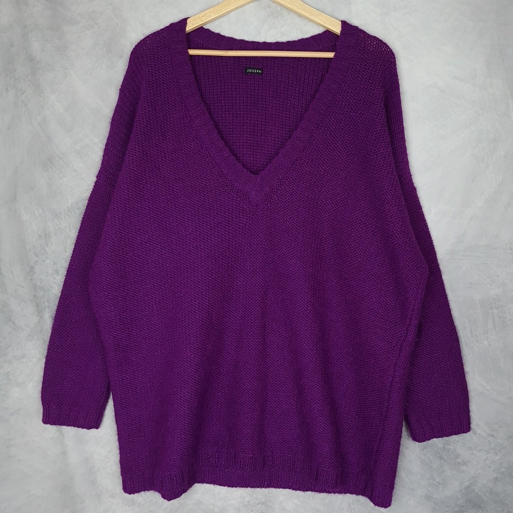 Joseph Sweater Womens Large V Neck Alpaca Wool Pullover Relaxed Knit Soft Peru